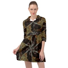 Abstract Ornate Organic Texture Design Print Mini Skater Shirt Dress