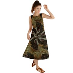 Abstract Ornate Organic Texture Design Print Summer Maxi Dress