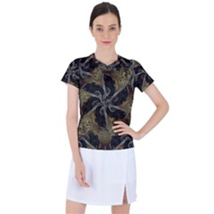 Abstract Ornate Organic Texture Design Print Women s Sports Top