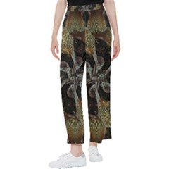 Abstract Ornate Organic Texture Design Print Women s Pants 