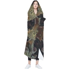 Abstract Ornate Organic Texture Design Print Wearable Blanket