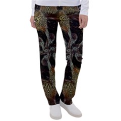 Abstract Ornate Organic Texture Design Print Women s Casual Pants