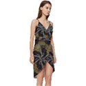 Abstract Ornate Organic Texture Design Print Wrap Frill Dress View3