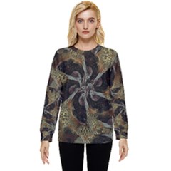 Abstract Ornate Organic Texture Design Print Hidden Pocket Sweatshirt