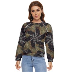 Abstract Ornate Organic Texture Design Print Women s Long Sleeve Raglan T-shirt