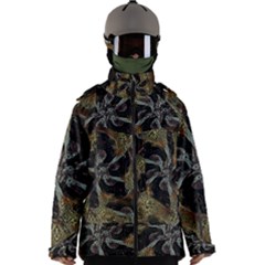 Abstract Ornate Organic Texture Design Print Men s Zip Ski And Snowboard Waterproof Breathable Jacket