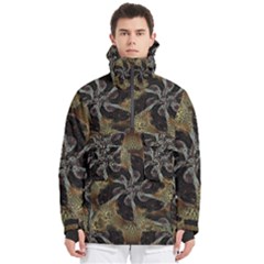 Abstract Ornate Organic Texture Design Print Men s Pullover Zip Ski And Snowboard Waterproof Breathable Jacket