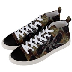 Abstract Ornate Organic Texture Design Print Men s Mid-top Canvas Sneakers