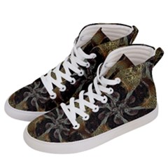 Abstract Ornate Organic Texture Design Print Men s Hi-top Skate Sneakers