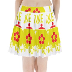 Make Tea Not War  Pleated Mini Skirt by ConteMonfrey