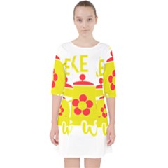 Make Tea Not War  Quarter Sleeve Pocket Dress