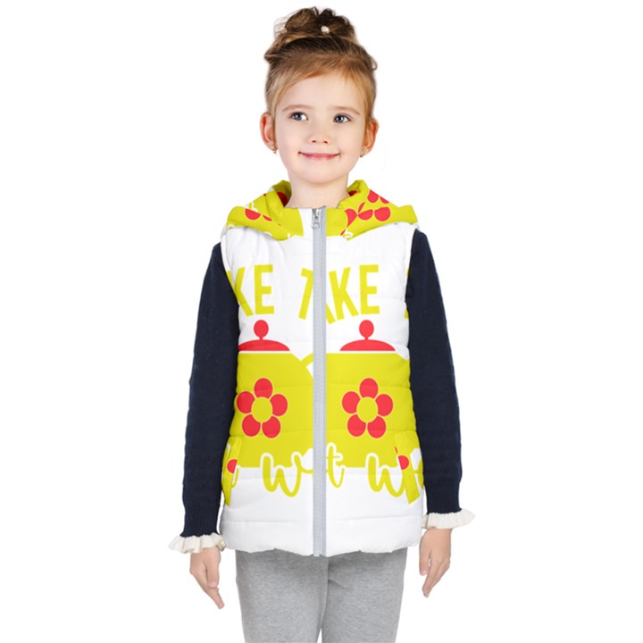 Make Tea Not War  Kids  Hooded Puffer Vest