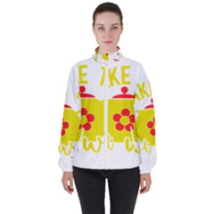 Make Tea Not War  Women s High Neck Windbreaker by ConteMonfrey