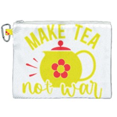 Make Tea Not War  Canvas Cosmetic Bag (xxl)