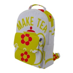 Make Tea Not War  Flap Pocket Backpack (large)