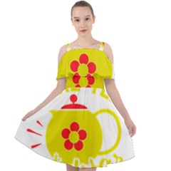 Make Tea Not War  Cut Out Shoulders Dress