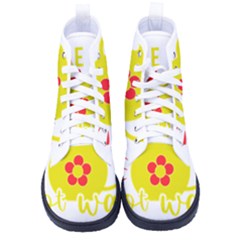 Make Tea Not War  Men s High-top Canvas Sneakers by ConteMonfrey