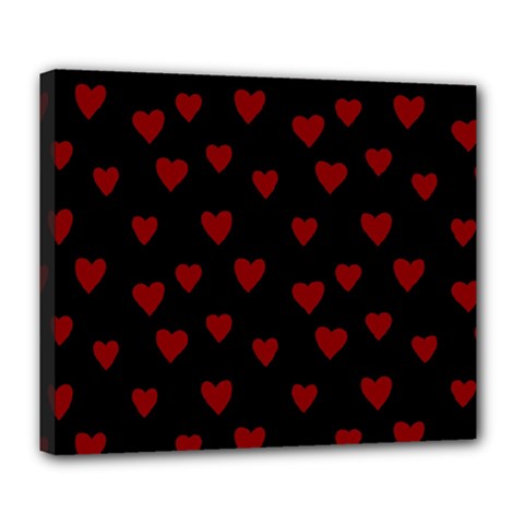 Small Cute Hearts  Deluxe Canvas 24  X 20  (stretched)