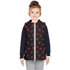 Small Cute Hearts  Kids  Hooded Puffer Vest