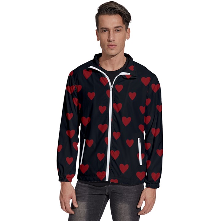 Small Cute Hearts  Men s High Neck Windbreaker