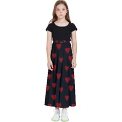 Small Cute Hearts  Kids  Flared Maxi Skirt