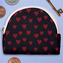 Small Cute Hearts  Horseshoe Style Canvas Pouch by ConteMonfrey