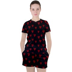 Small Cute Hearts  Women s T-shirt And Shorts Set