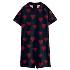 Small Cute Hearts  Kids  Boyleg Half Suit Swimwear