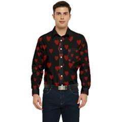 Small Cute Hearts  Men s Long Sleeve Pocket Shirt 