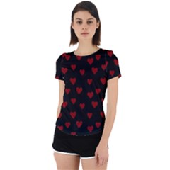 Small Cute Hearts  Back Cut Out Sport T-shirt