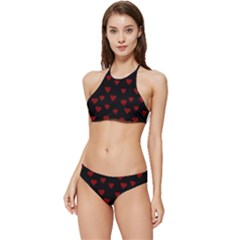 Small Cute Hearts  Banded Triangle Bikini Set