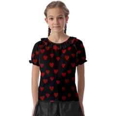 Small Cute Hearts  Kids  Frill Chiffon Blouse