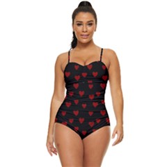 Small Cute Hearts  Retro Full Coverage Swimsuit