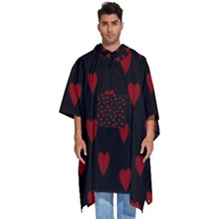 Small Cute Hearts  Men s Hooded Rain Ponchos by ConteMonfrey