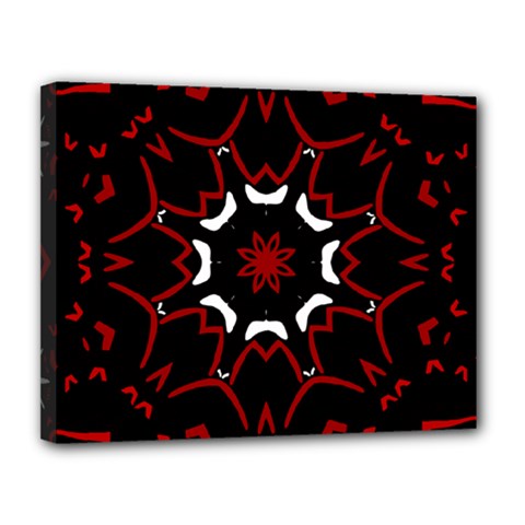 Red Shapes Mandala   Canvas 14  X 11  (stretched)