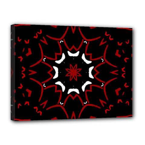 Red Shapes Mandala   Canvas 16  X 12  (stretched)