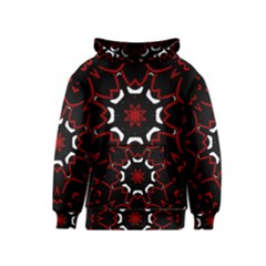 Red Shapes Mandala   Kids  Pullover Hoodie