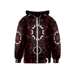 Red Shapes Mandala   Kids  Zipper Hoodie