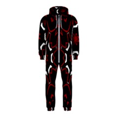 Red Shapes Mandala   Hooded Jumpsuit (kids)