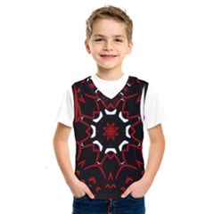 Red Shapes Mandala   Kids  Basketball Tank Top