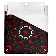 Red Shapes Mandala   Duvet Cover (queen Size)