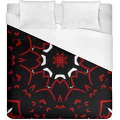 Red Shapes Mandala   Duvet Cover (king Size) by ConteMonfrey