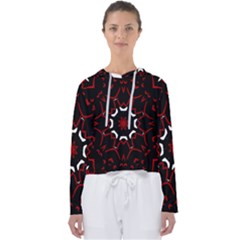 Red Shapes Mandala   Women s Slouchy Sweat