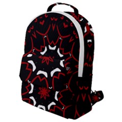 Red Shapes Mandala   Flap Pocket Backpack (small)