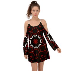 Red Shapes Mandala   Boho Dress