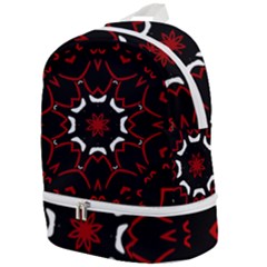 Red Shapes Mandala   Zip Bottom Backpack