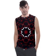 Red Shapes Mandala   Men s Regular Tank Top