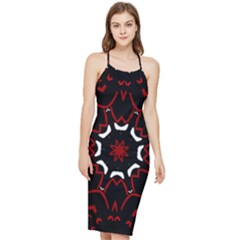 Red Shapes Mandala   Bodycon Cross Back Summer Dress