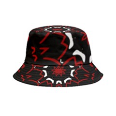 Red Shapes Mandala   Inside Out Bucket Hat by ConteMonfrey