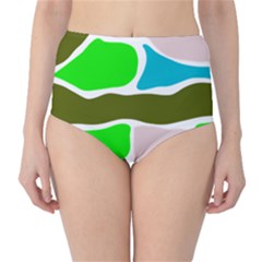 Geometric Bricks    Classic High-waist Bikini Bottoms